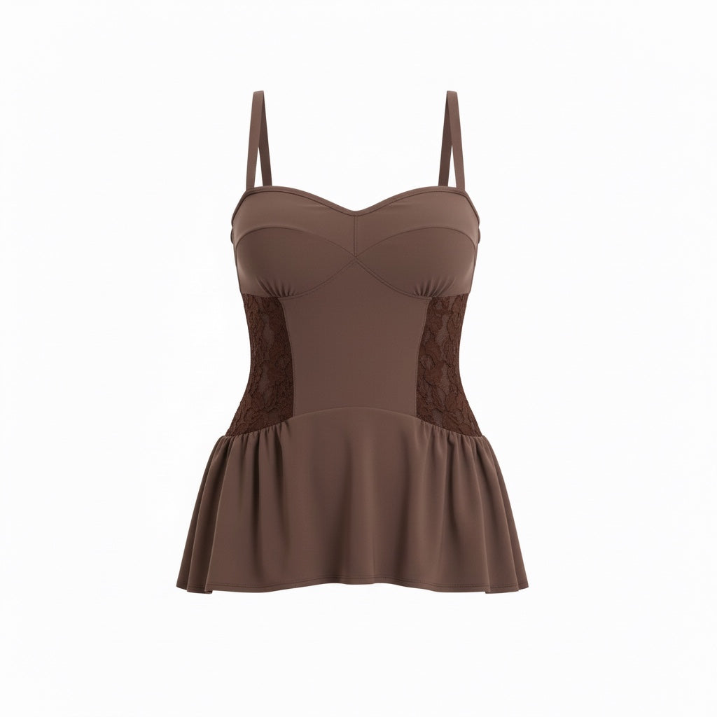 Skirted Tankini Top - Driftwood