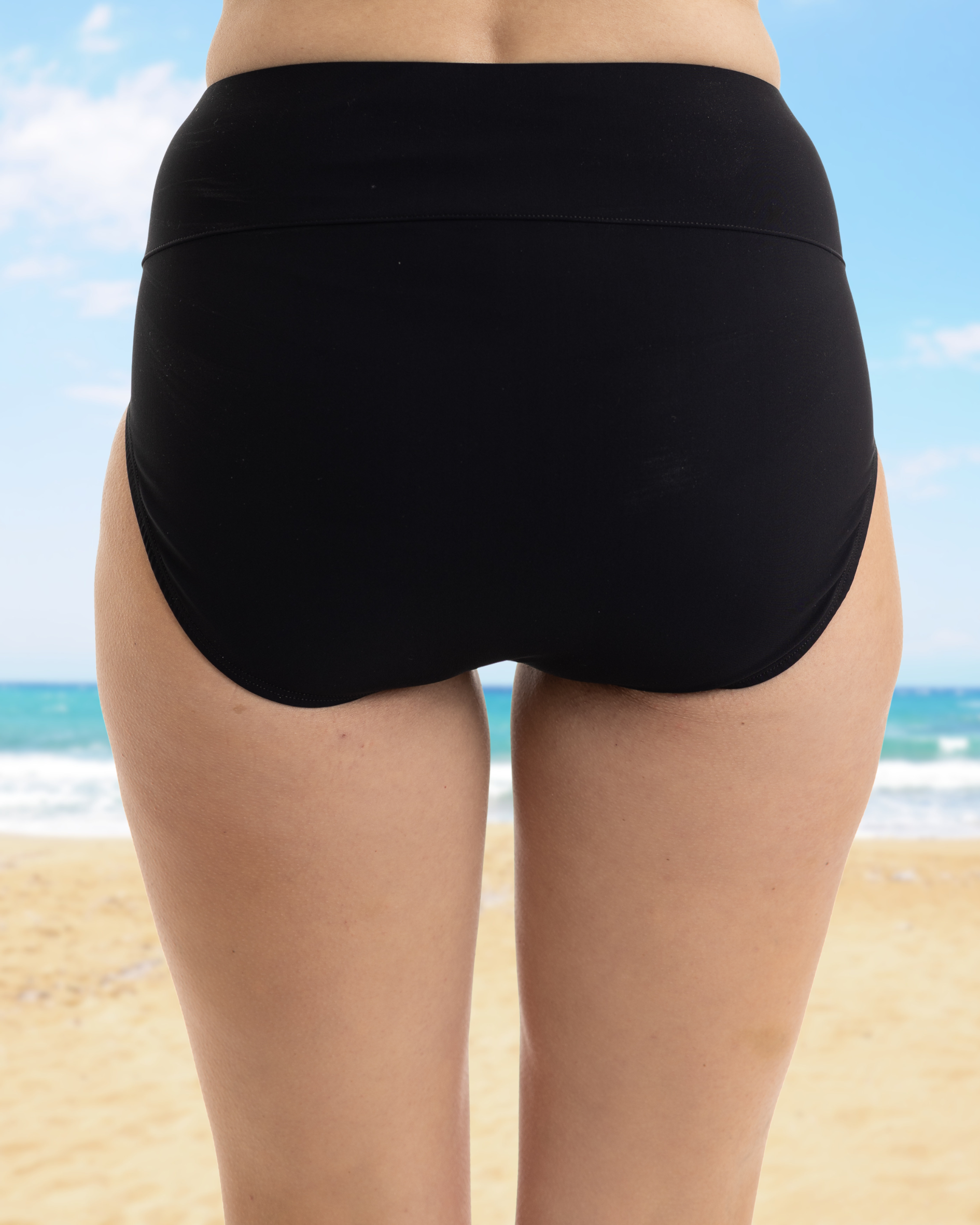 Hi-Rise Bikini Bottom - Black