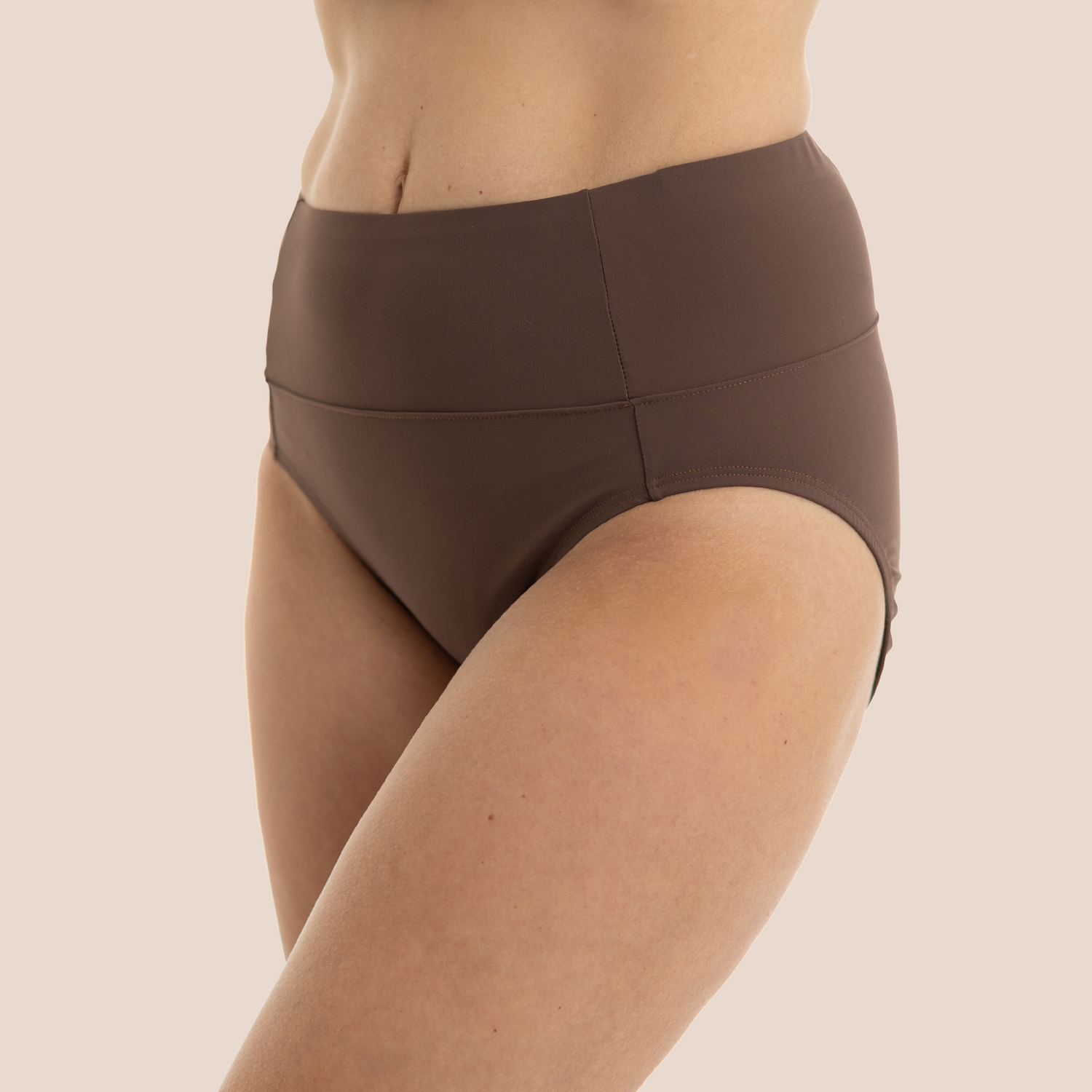 Hi-Rise Bikini Bottom, Driftwood Brown