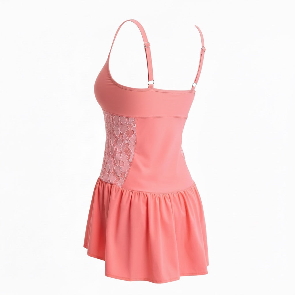 Skirted Tankini Top - Coral