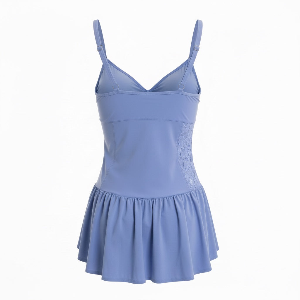 Skirted Tankini Top - Hydrangea Blue