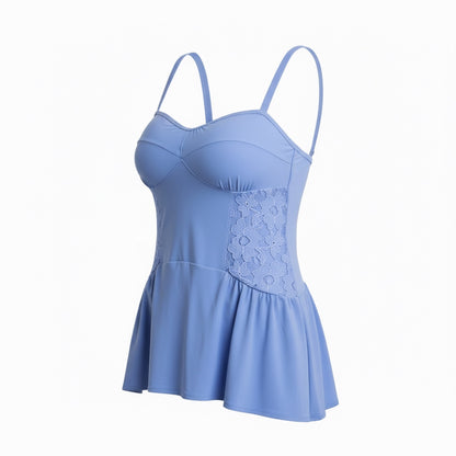 Skirted Tankini Top - Hydrangea Blue