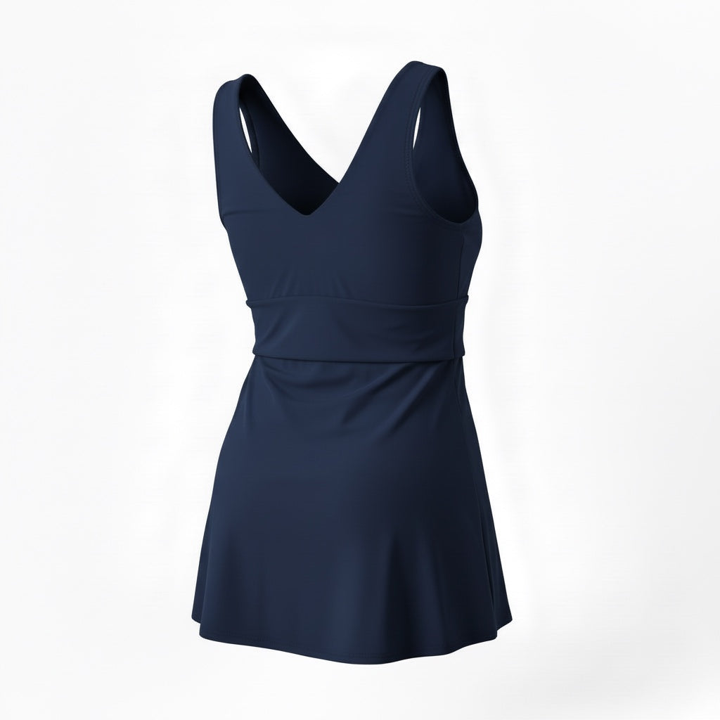 Side Tie Tankini Top - Navy