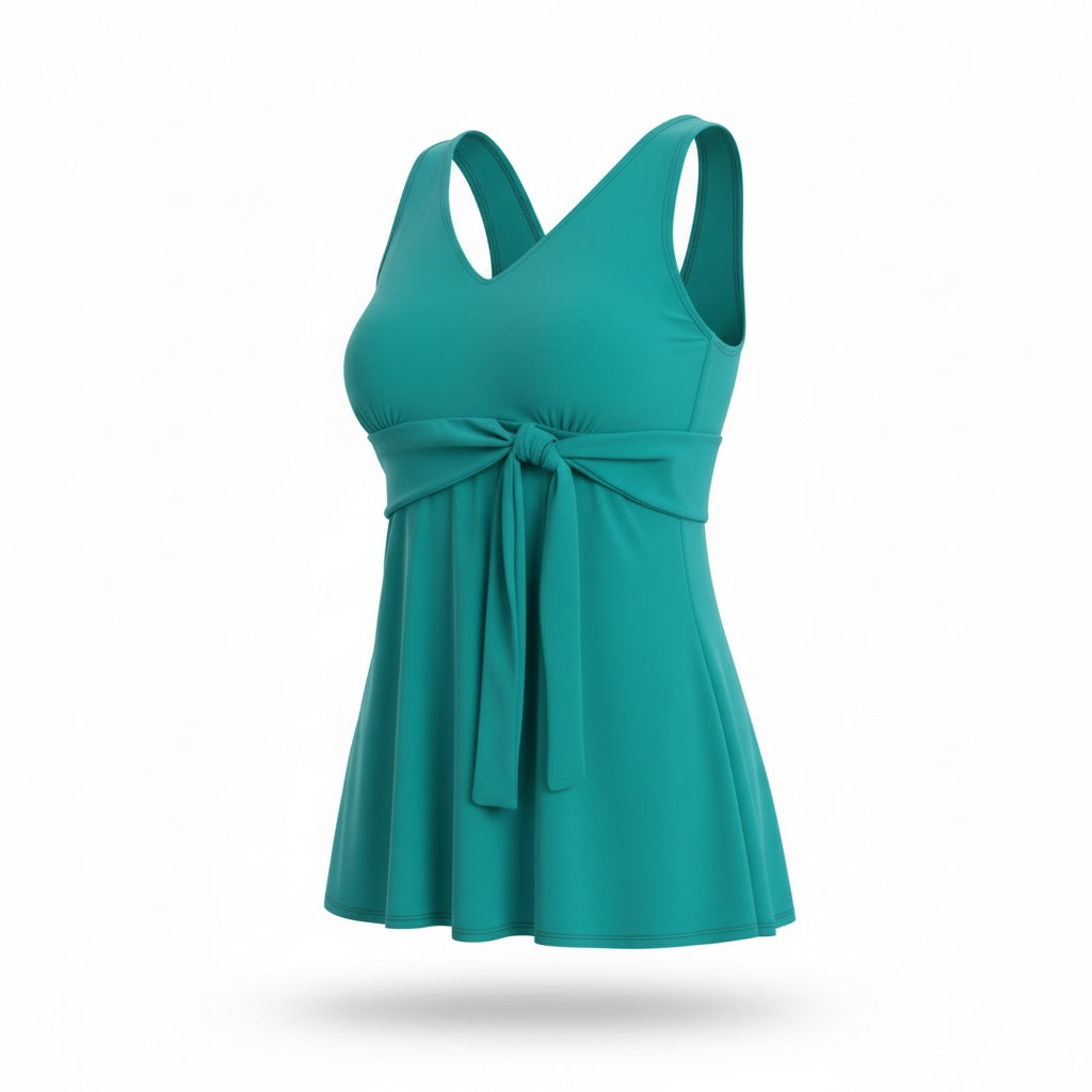 Side Tie Tankini Top, Jade Large Side Tie Tankini Top, Jade Large