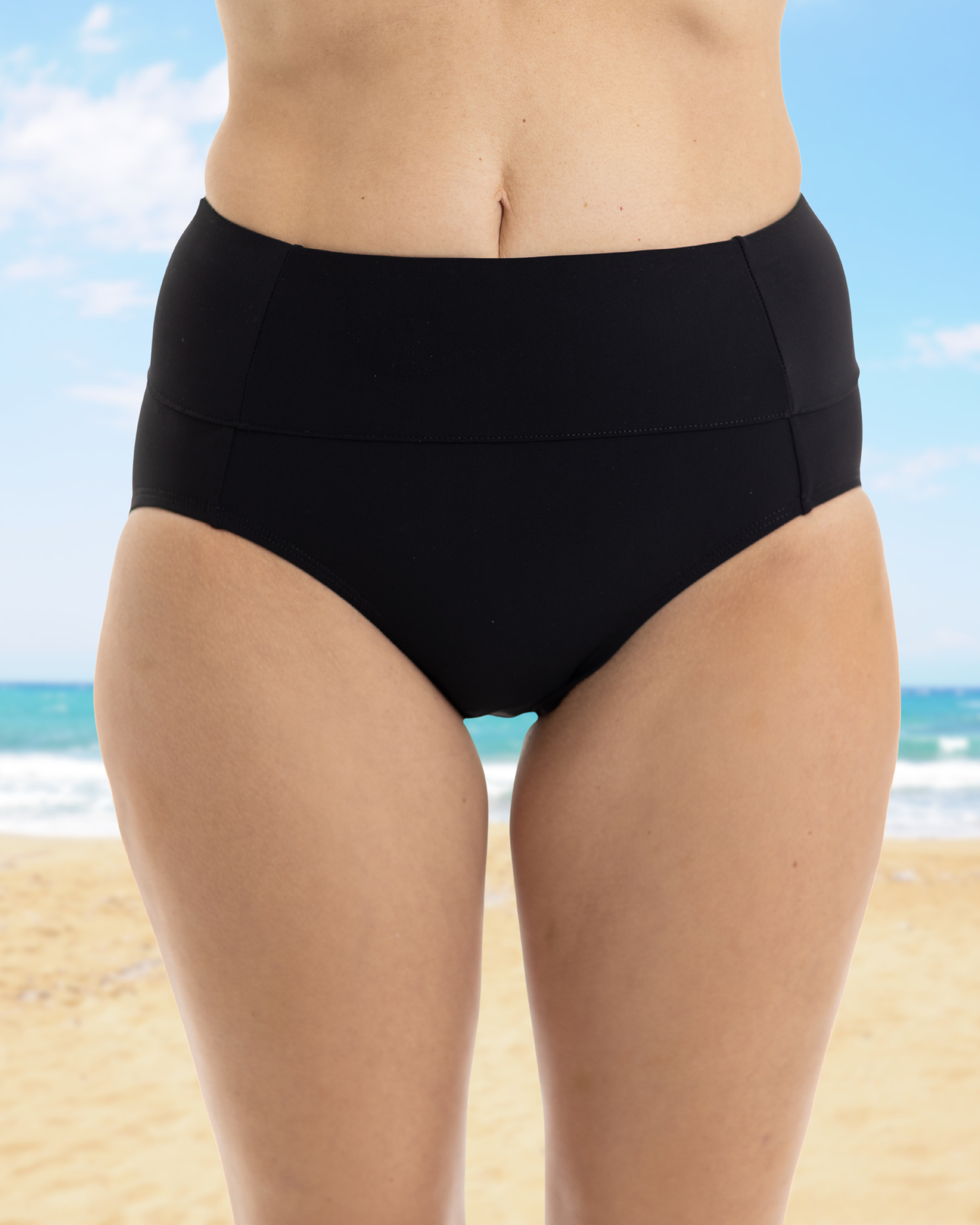 Hi-Rise Bikini Bottom - Black