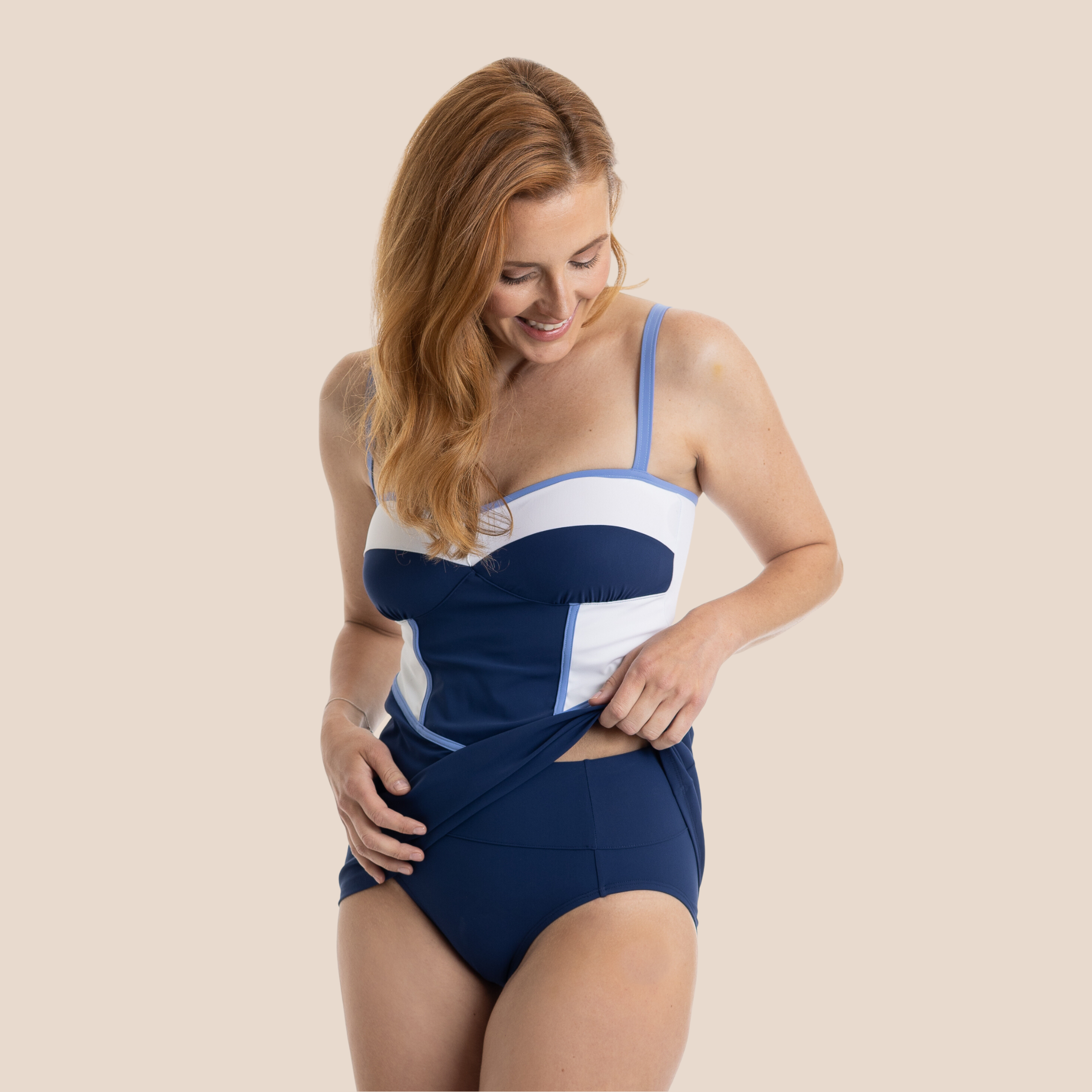 Navy online swimsuit top