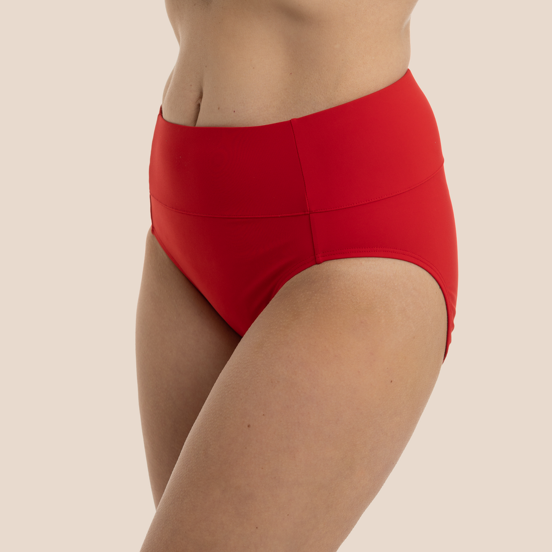 Hi-Rise Bikini Bottom - Berry Red
