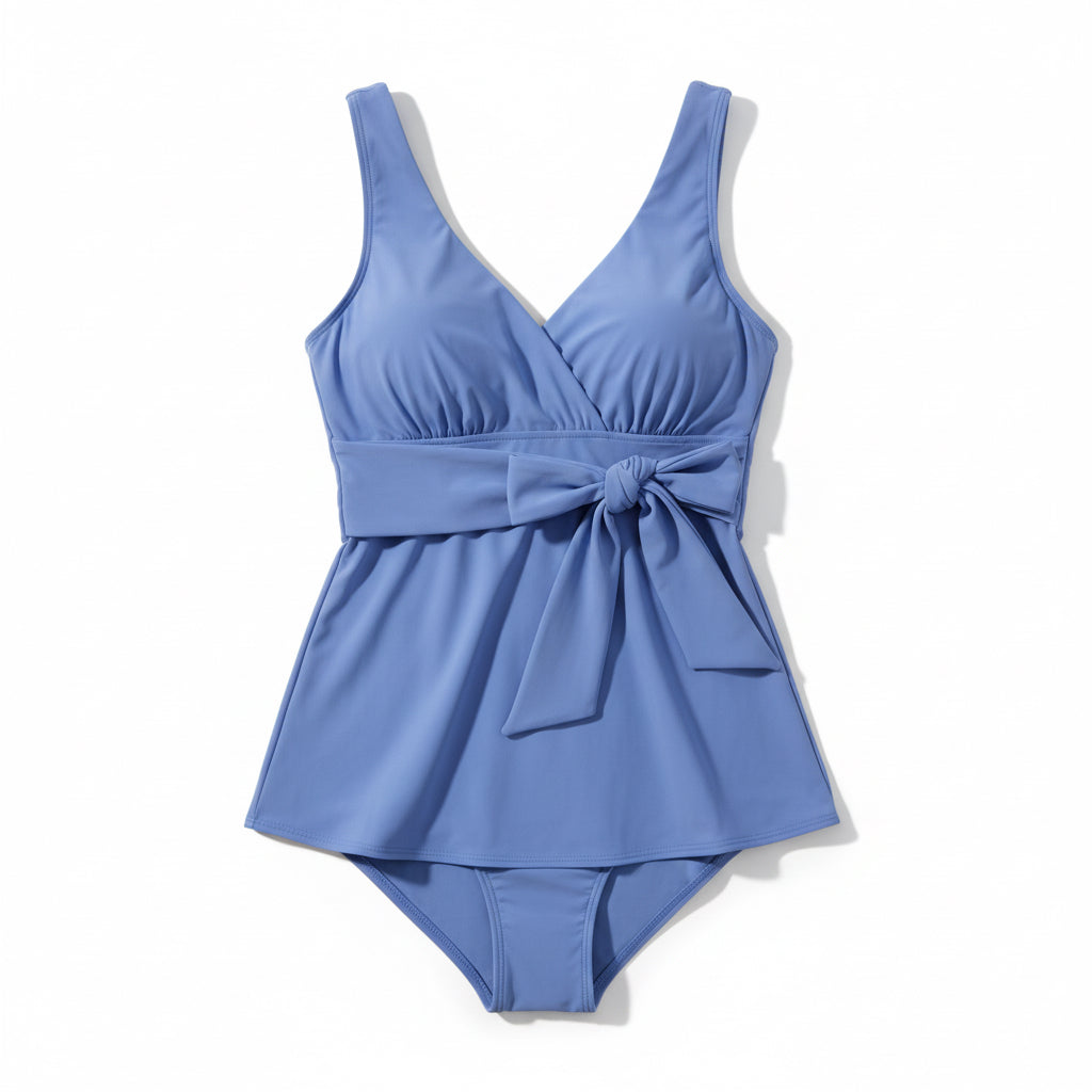 Side Tie Tankini Top - Hydrangea Blue